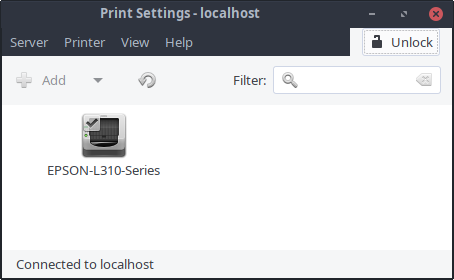 Printer settings need to be unlocked first